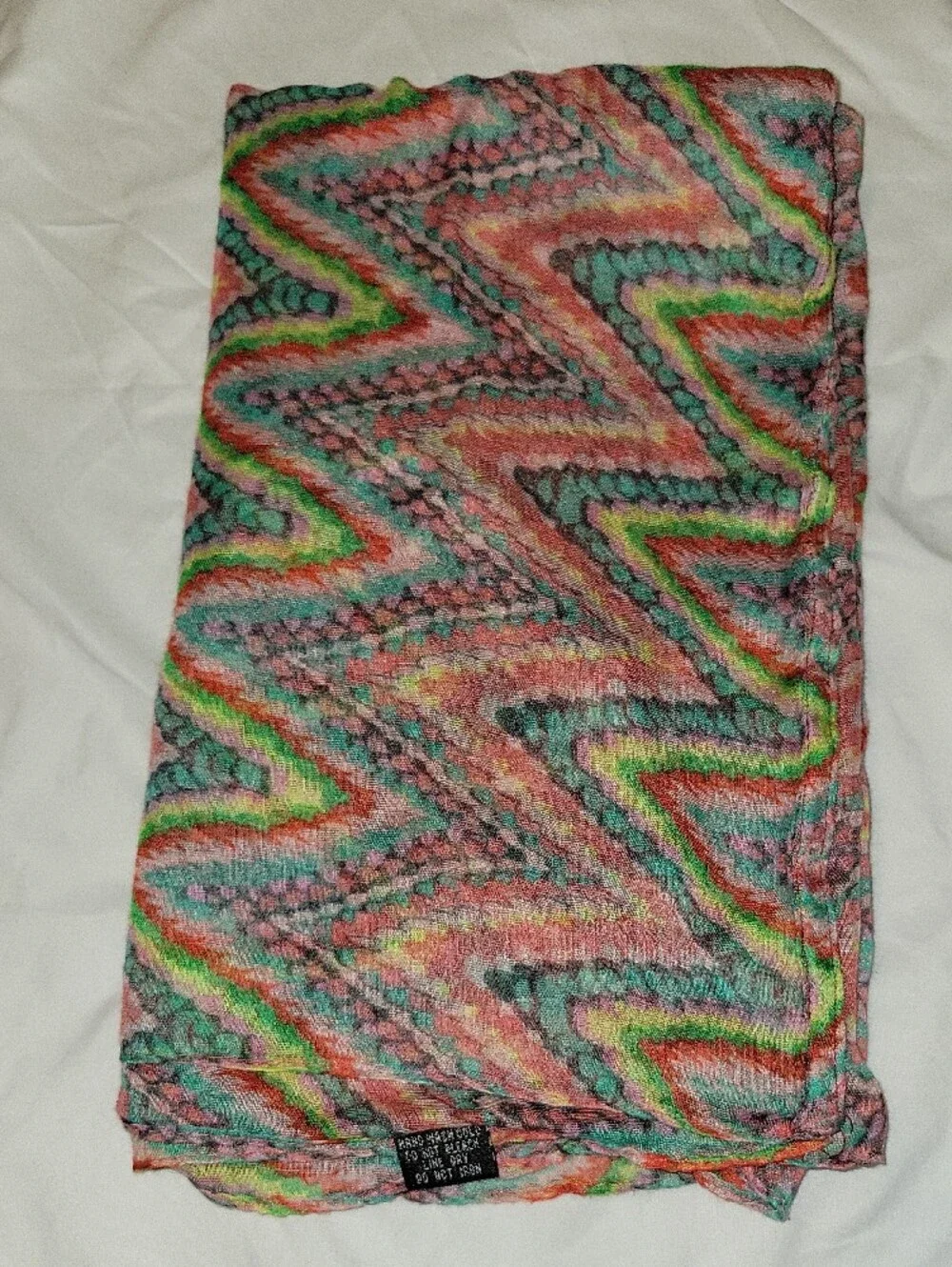 Multi-Color Woven Women's Infinity Scarf - Pink & Green Pattern